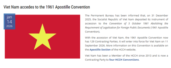 Việt Nam gia nhập Công ước Apostille